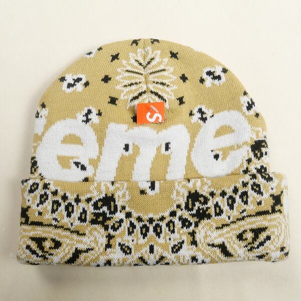 【新品・未使用】 Supreme Block Knit Beanie Tan Supreme Block Knit Beanie (SS25) - $60