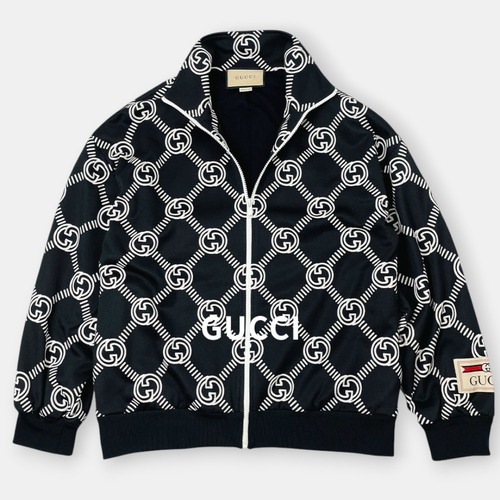 美品 GUCCI グッチ GG柄 インターロッキング トラックジャケット Interlocking G Zipped Track Jacket 黒 S / J&NREUSE メンズ アウター