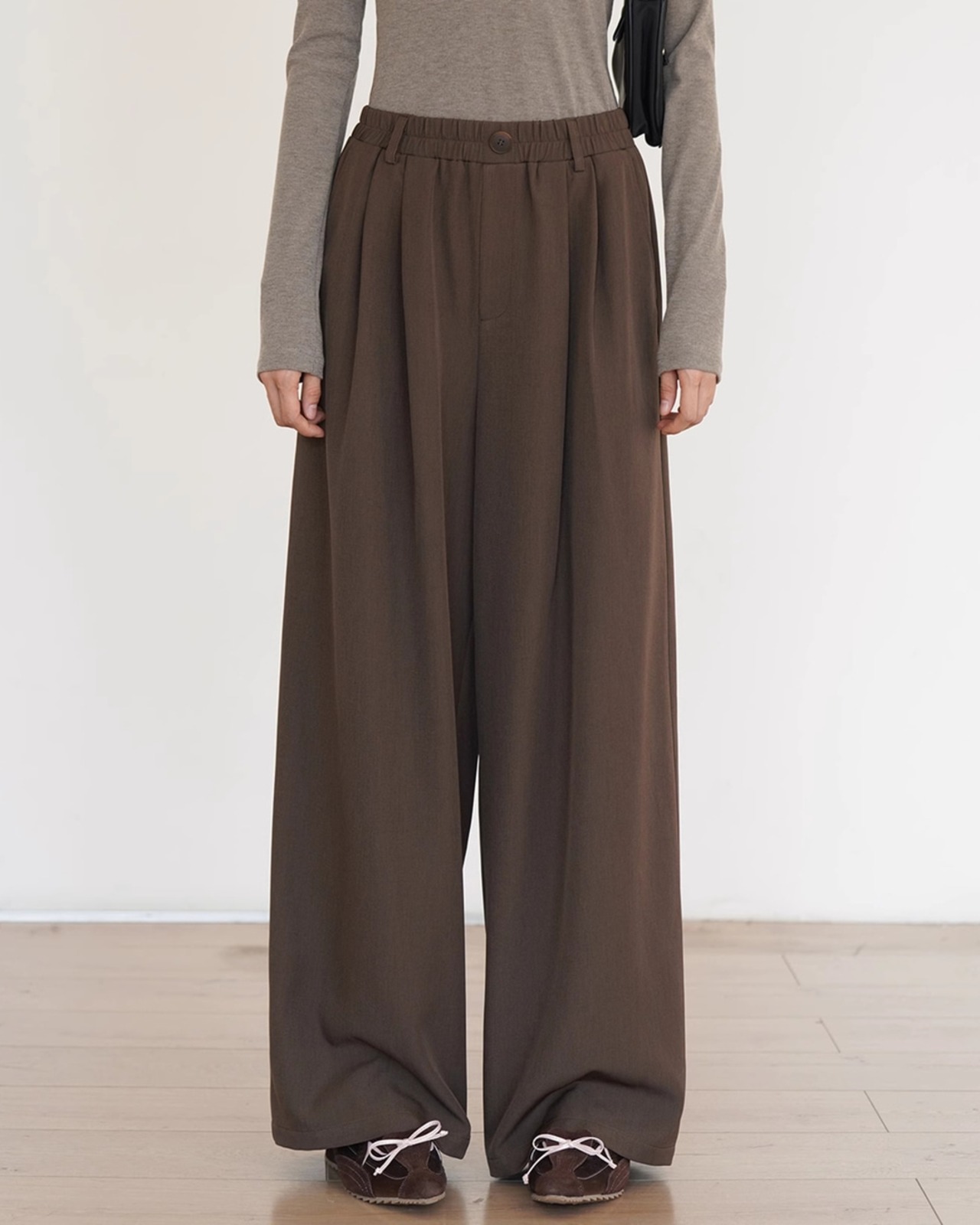 Tuck waist wide Pants　T20172