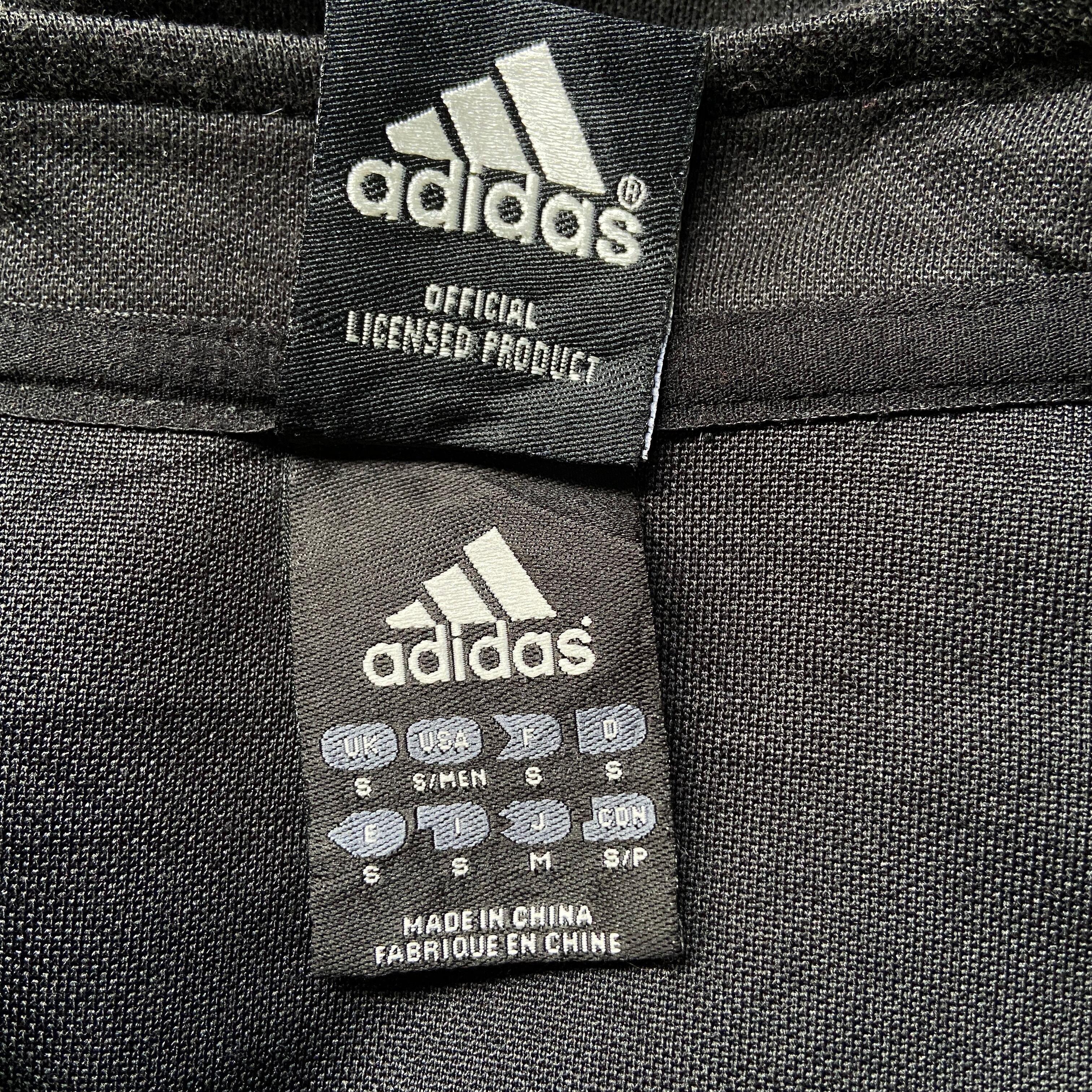 00年代 adidas アディダス All Blacks ロゴ刺繍 ハーフボタン プル