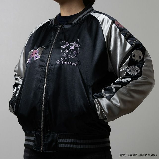 キャラジャン】 サンリオ クロミ レースブラック スカジャン（Lサイズ