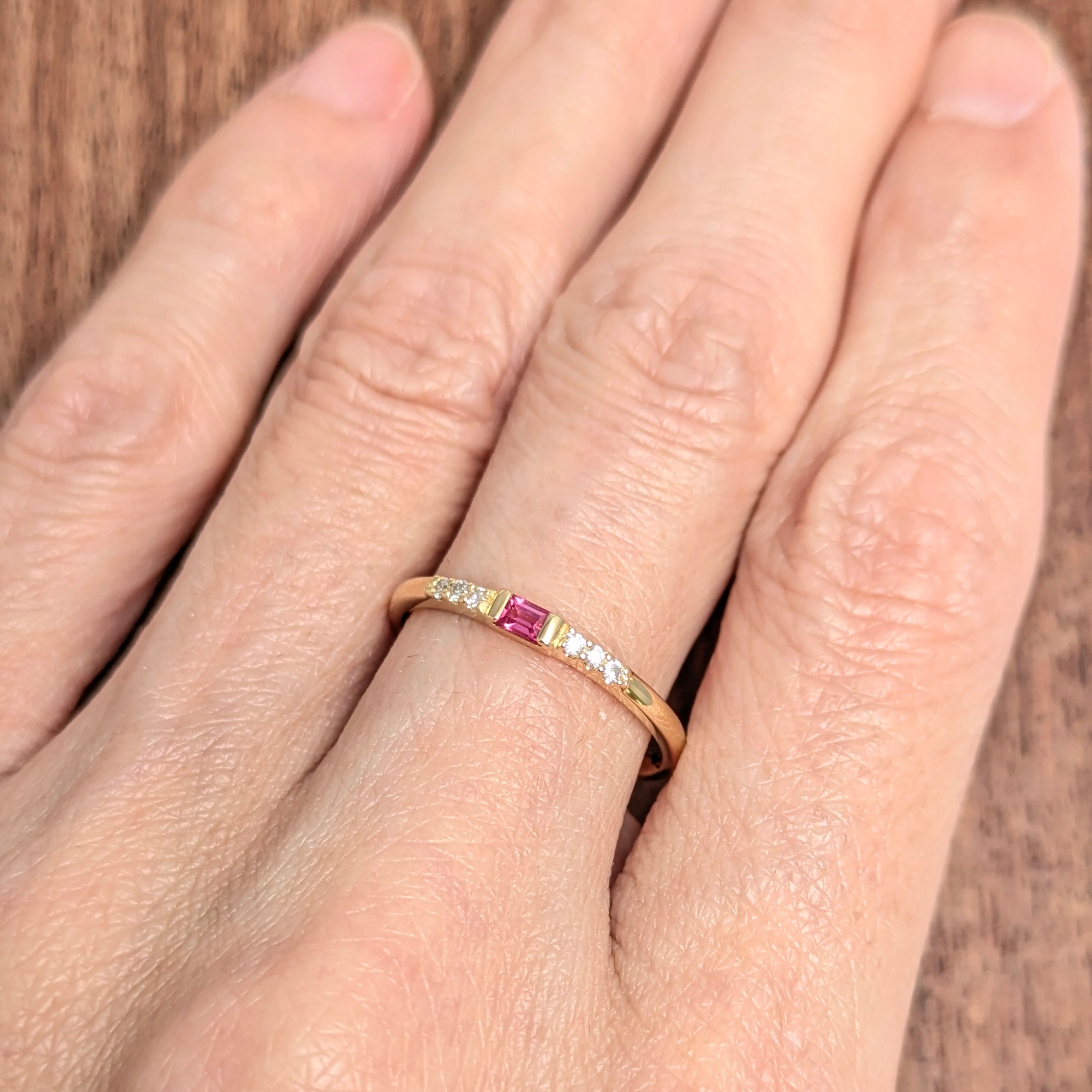 K18ピンクスピネルリング ミャンマー・モゴック産 ピンクスピネル 0.07