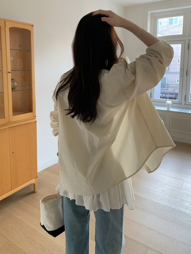 (予約) pretty young thing / Tone stripe shirt 3color　