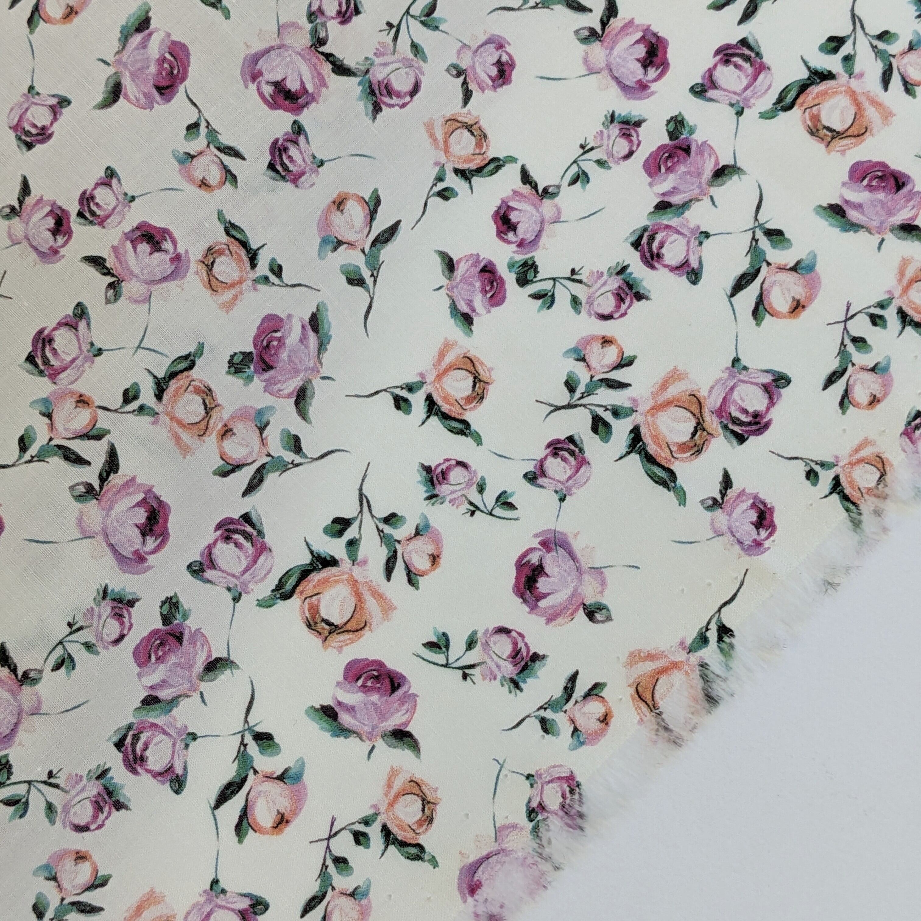 ◆輸入 リバティ LIBERTY タナローン Raining Rosebuds White レイニングローズバッズ ホワイト 約130×50cm