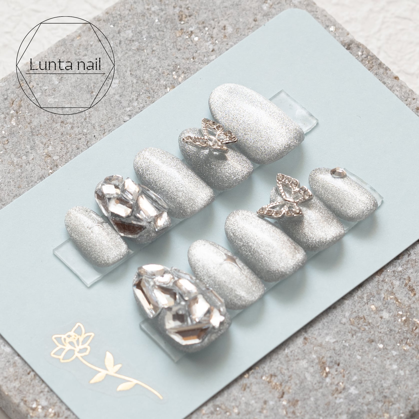 現品】くすみピンクシルクマグネット シェル スレッド 埋め尽くし