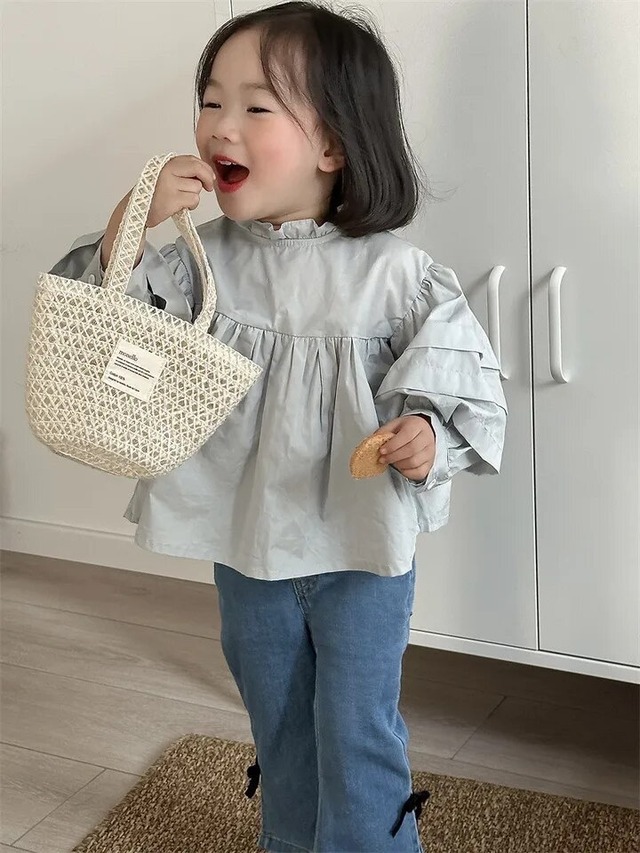 【取寄】クラシカルなハイネックフリルAラインブラウス