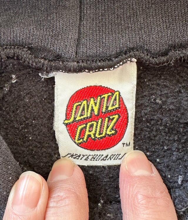 -SANTA CRUZ- Vintage 80-90s XL Print Hoodie made in USA