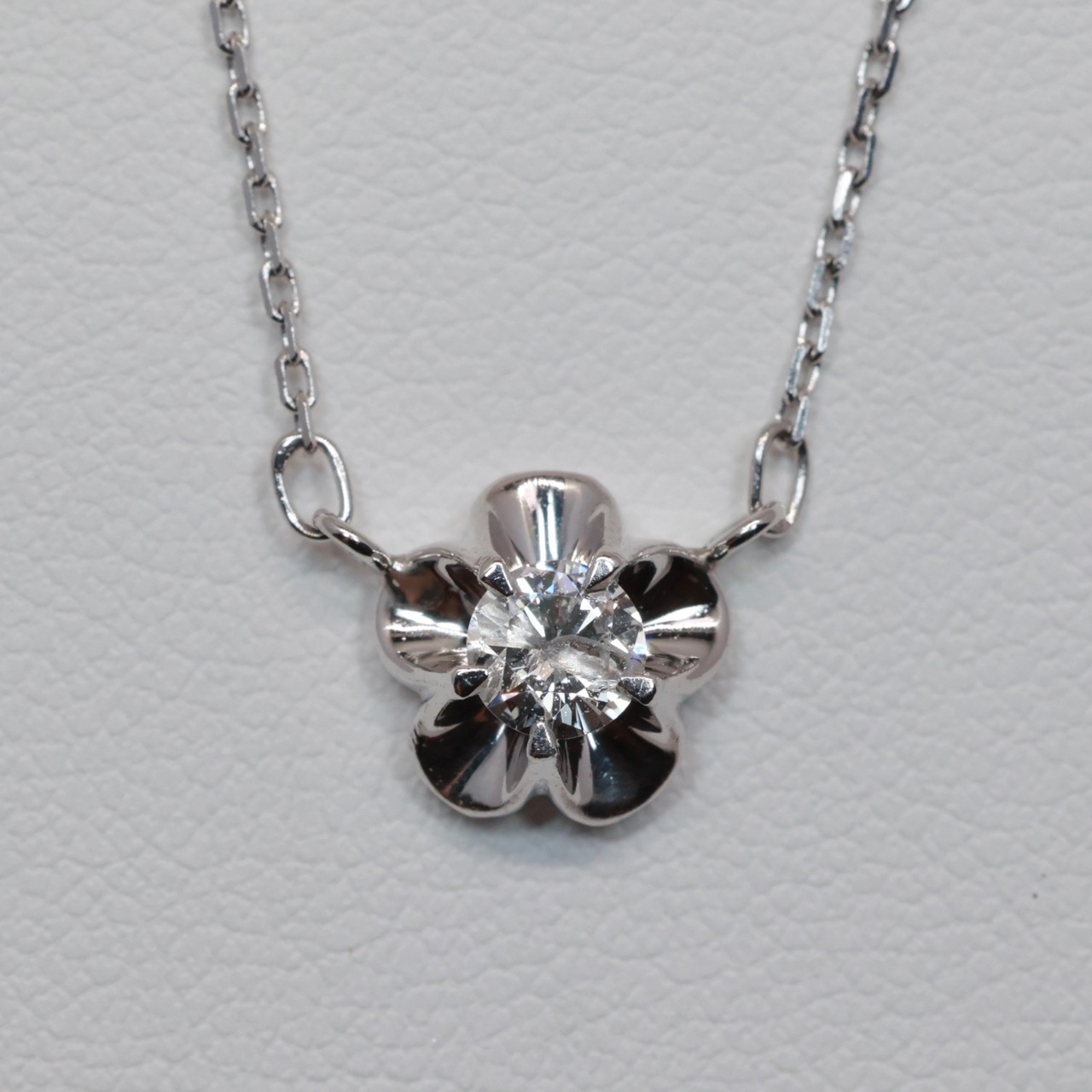 Pt ジュエリーマキ ダイヤモンド 0.20ct 梅爪 梅 ネックレス 梅留 