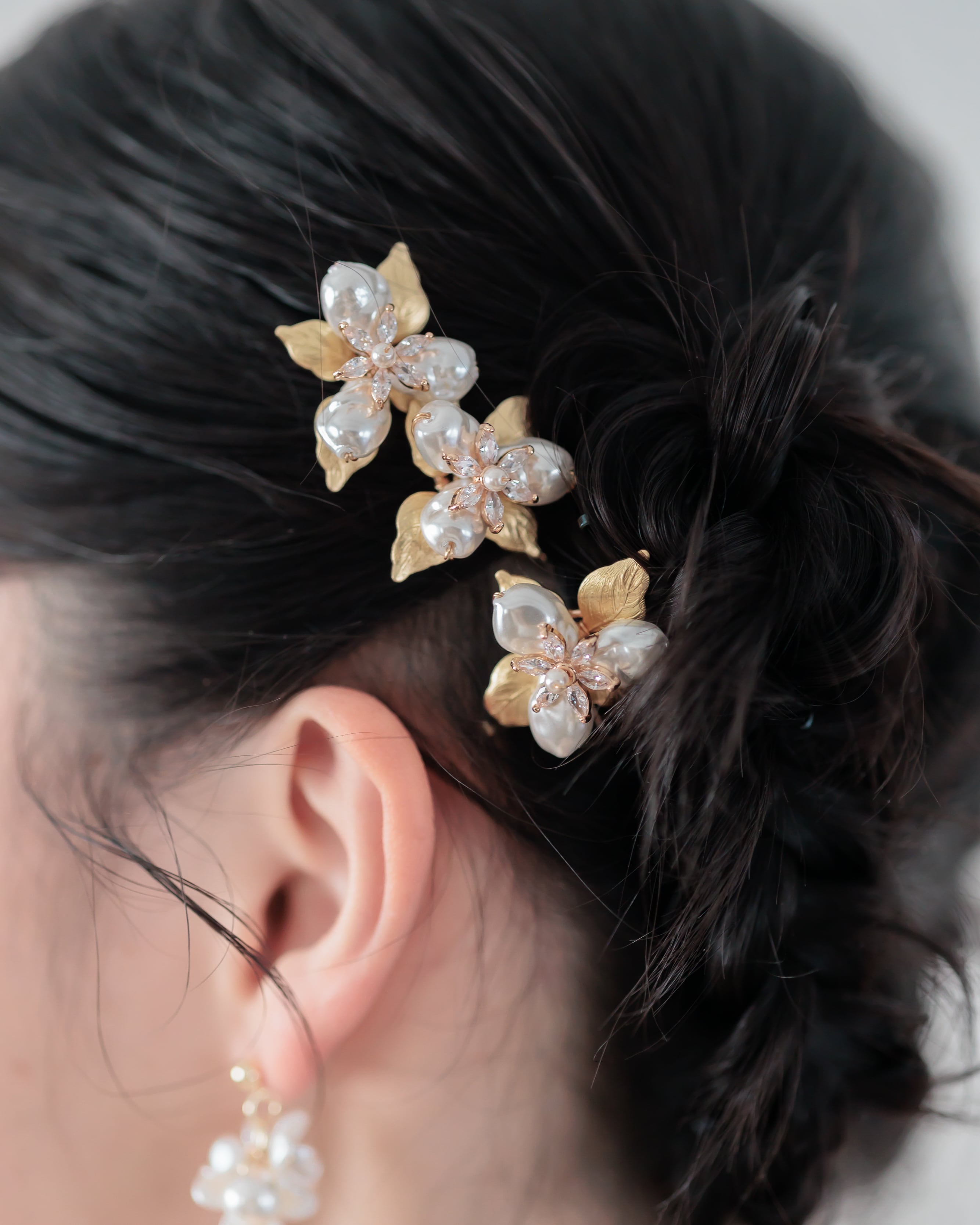 ブランリーフ パールヘアピン3本セット 【AH2606-03】