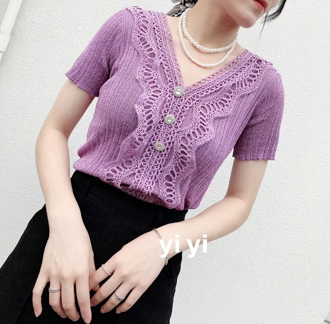 レースつき　リブカーデ　AJ111-2016