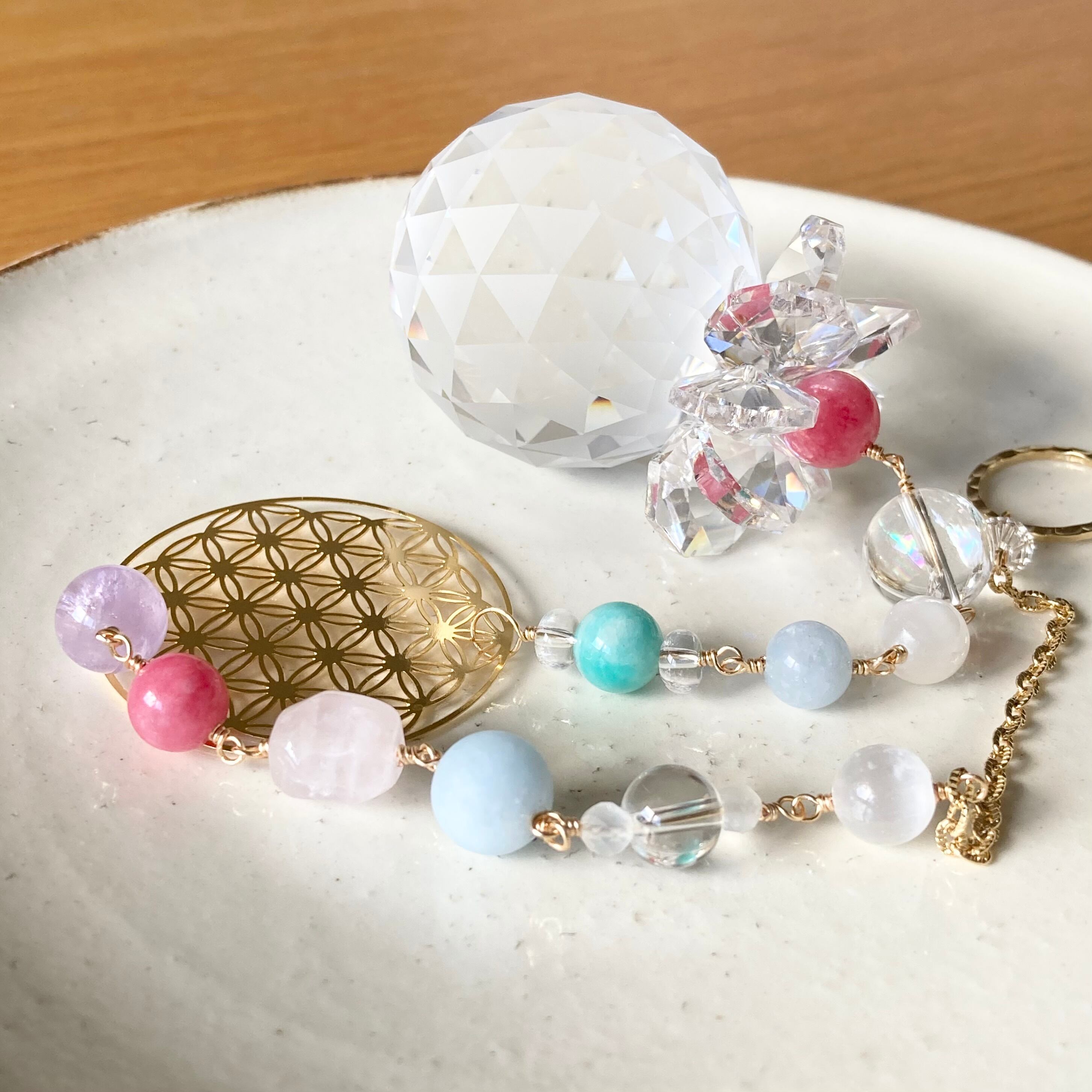 【神聖幾何学】サンキャッチャー　フラワーオブライフ　4点セット 神聖幾何学】サンキャッチャー フラワーオブライフ 4点セット