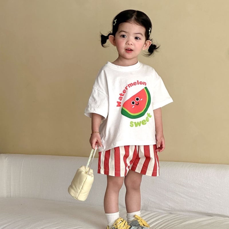 新品⭐️BAPEKIDSTシャツとパンツ2点セット80cm正規品 BABY&KID】フルーツシャツ＆ストライプパンツ | Betty