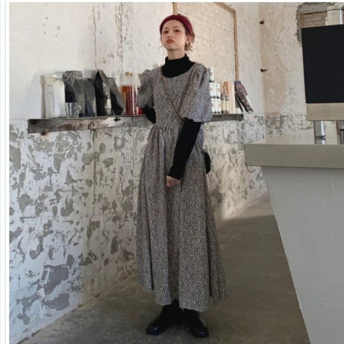 ワンピース 花柄 ローラ アシュレイ カントリー 小花柄 スクエアネック 