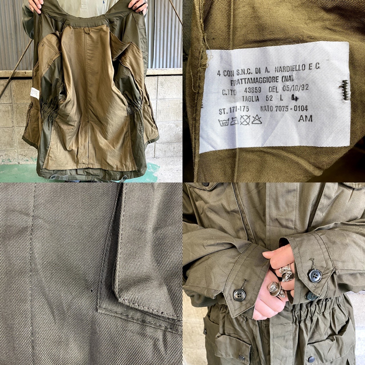 90年代 イタリア軍 ユーロミリタリー コンバットジャケット カーキ 