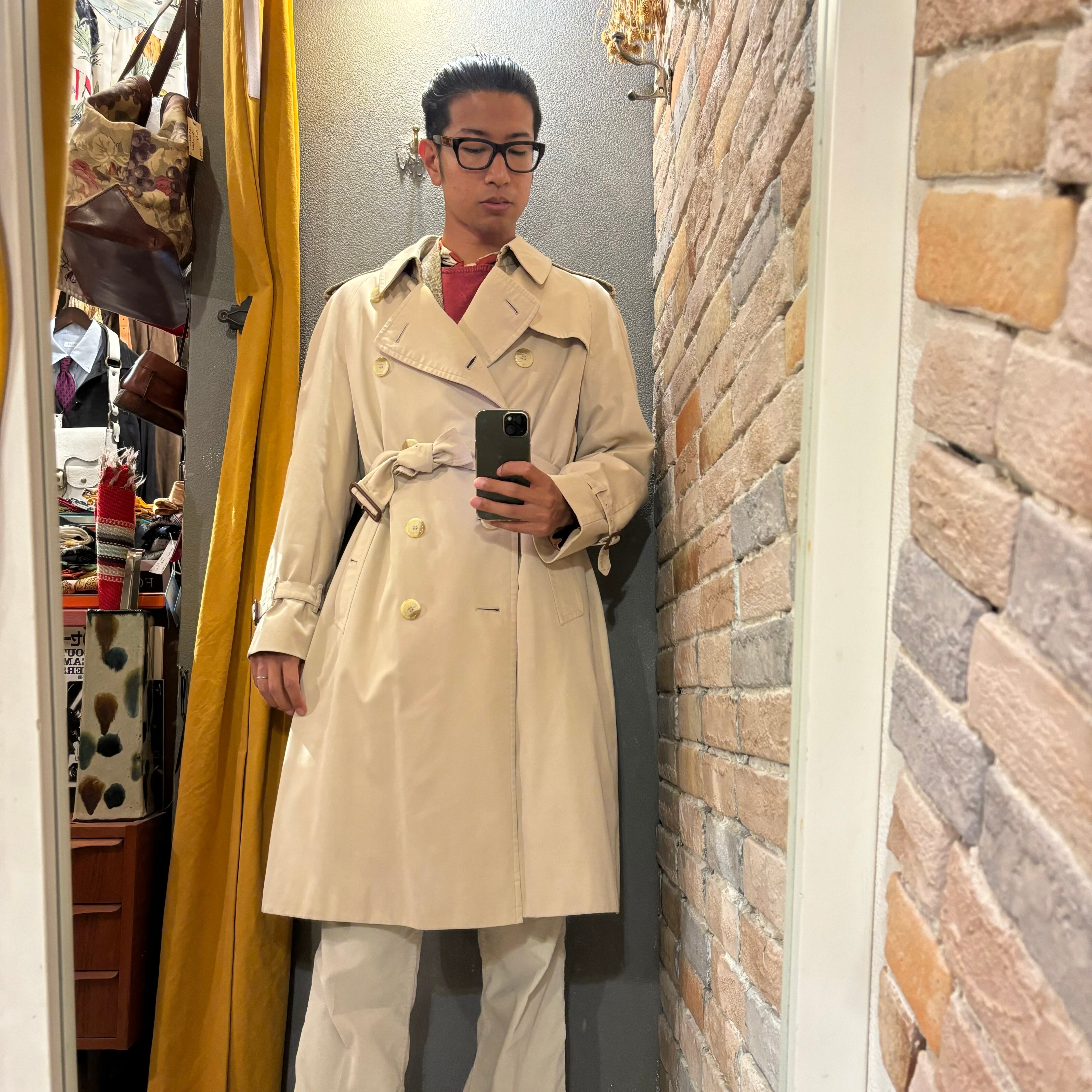 秋色☆Burberry☆ トレンチコート　シングル　36サイズ　ライナー付き ロング カシミア ケンジントン トレンチコート (トレイルメランジ