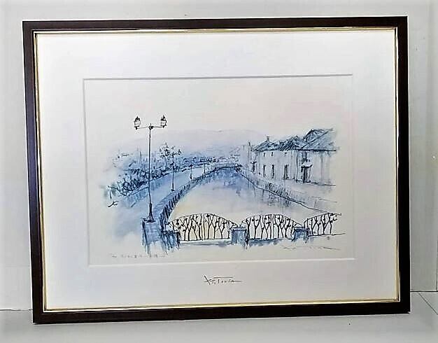 西岡清史「ハイビスカス」 油彩画 額縁外寸53.5x44.5x5.8㎝ 絵41.0