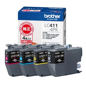 【数量限り】ブラザー工業(Brother Industries) インクカートリッジ4色パック(エコパッケージ) LC411-4PK-E 対応型番:DCP-J926N、MFC-J904N、MFC-J739DN、MFC-J939DN 他