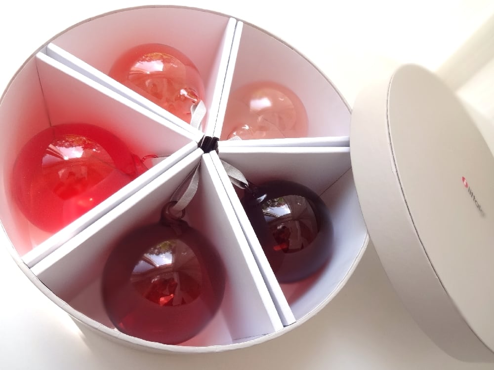 iittala / イッタラ Ornament Glass ball 5set RED 8cm オーナメント 