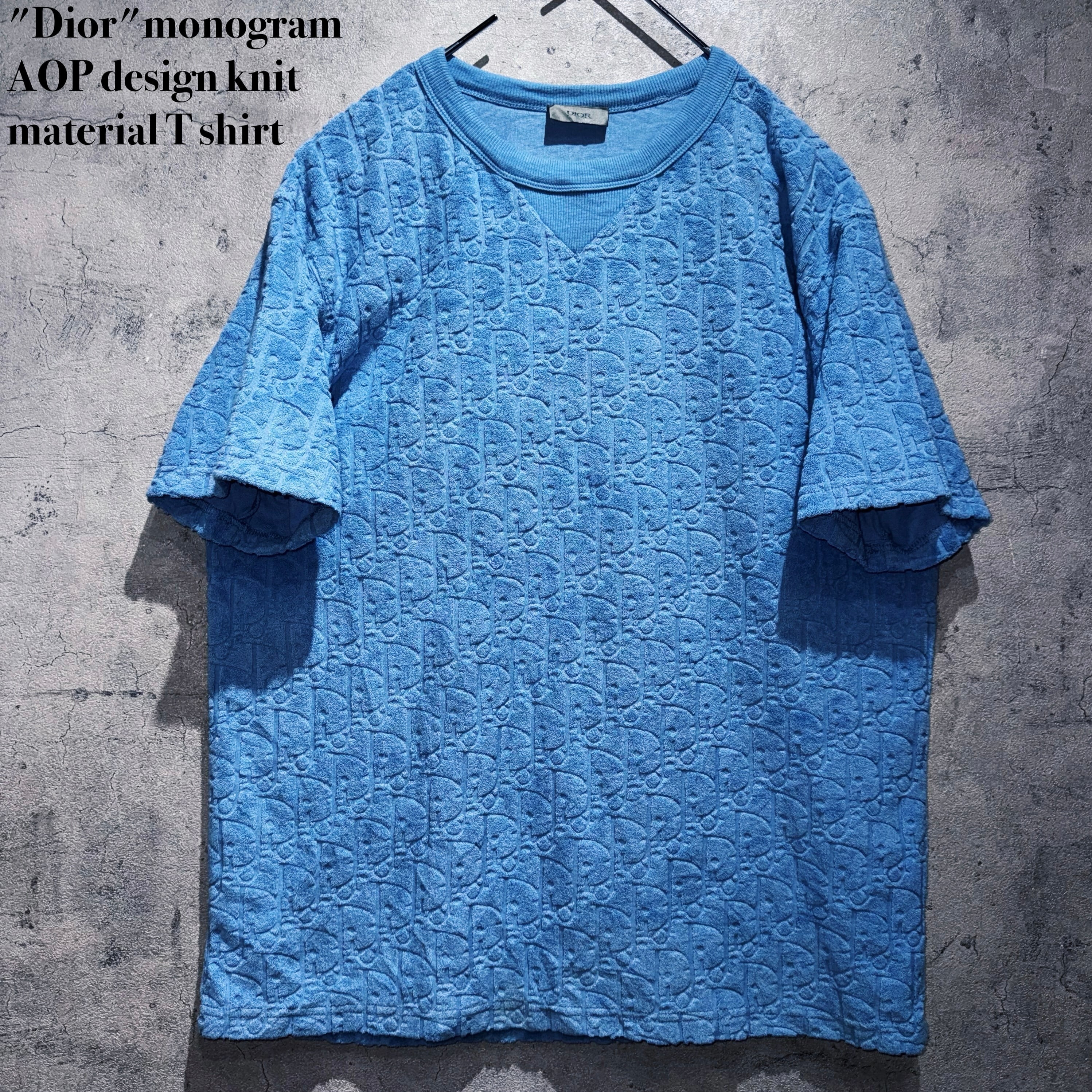 "Dior"monogram AOP design knit material T shirt