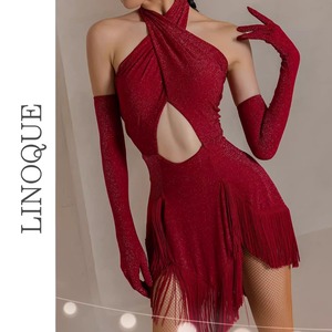 ホルターネックフリンジショートドレス 【L00151】