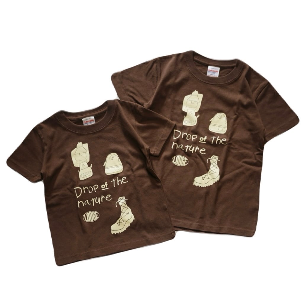 新品 Kid's LODGE Original "Drop of the nature" T-shirt -100,120