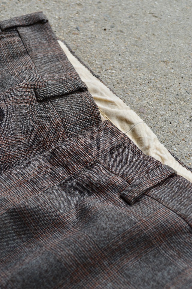 1970's Old Vintage Wool Flare Slacks Prince of Wales Check TALON ZiPPER オールドビンテージ 70s チェックウール フレアスラックス