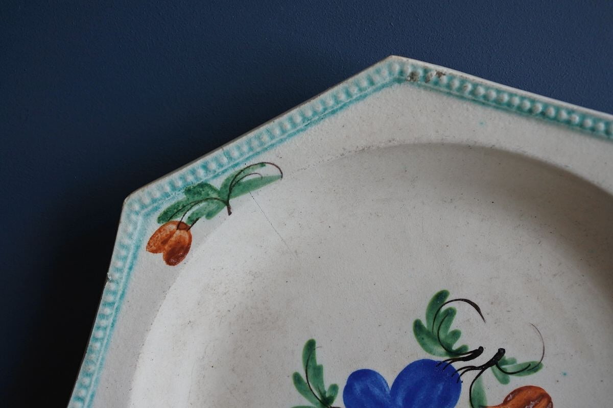 ファイアンスフィン オクトゴナル 花絵皿 C ファイアンスフィン オクトゴナル 花絵皿 C ファイアンスフィン