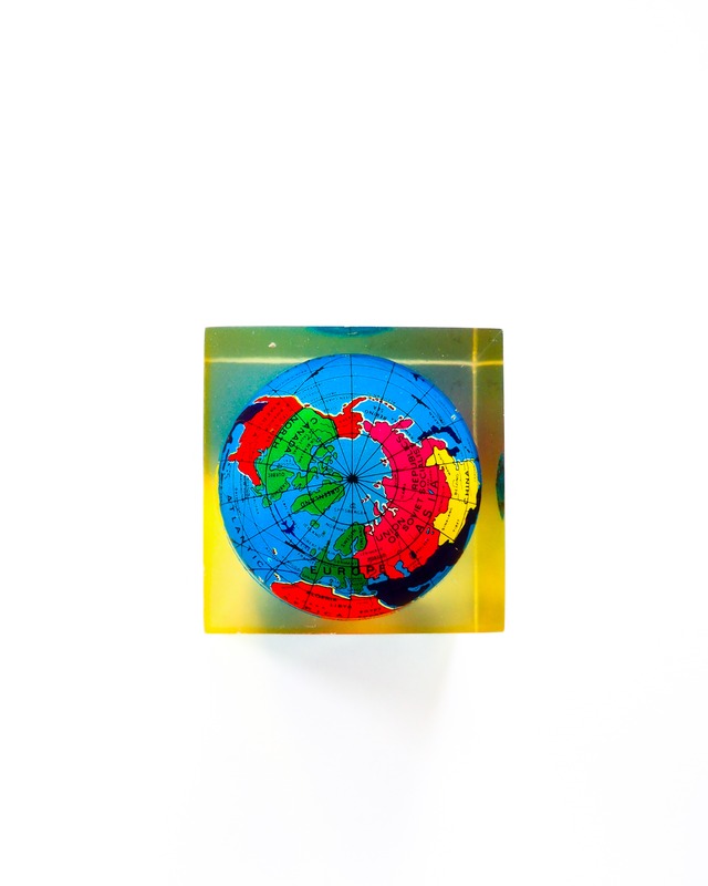 Earth glass paperweight