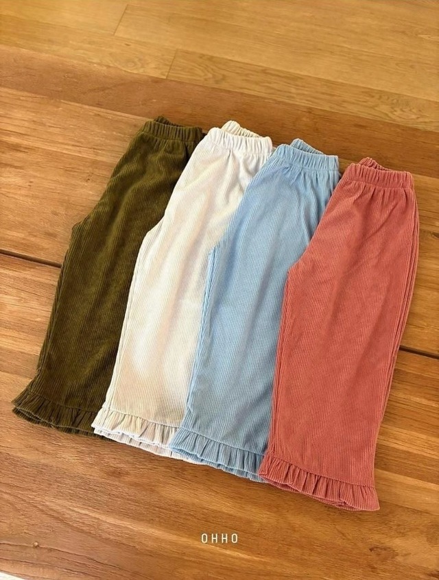 【先行〆9/23 23:59 5%OFF】2676 corduroy frill pants / OHHO