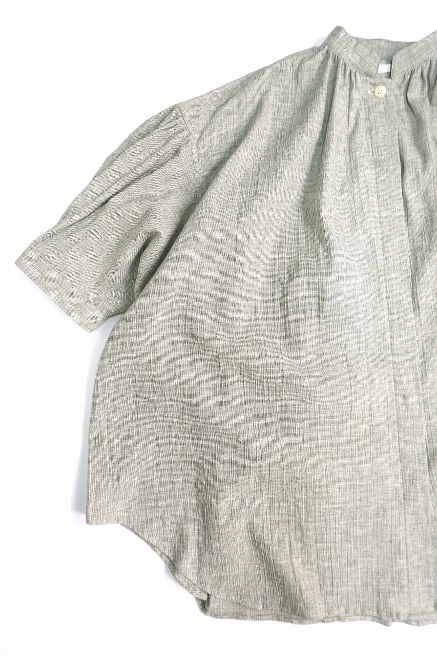 Antique Check Fly-Front Blouse