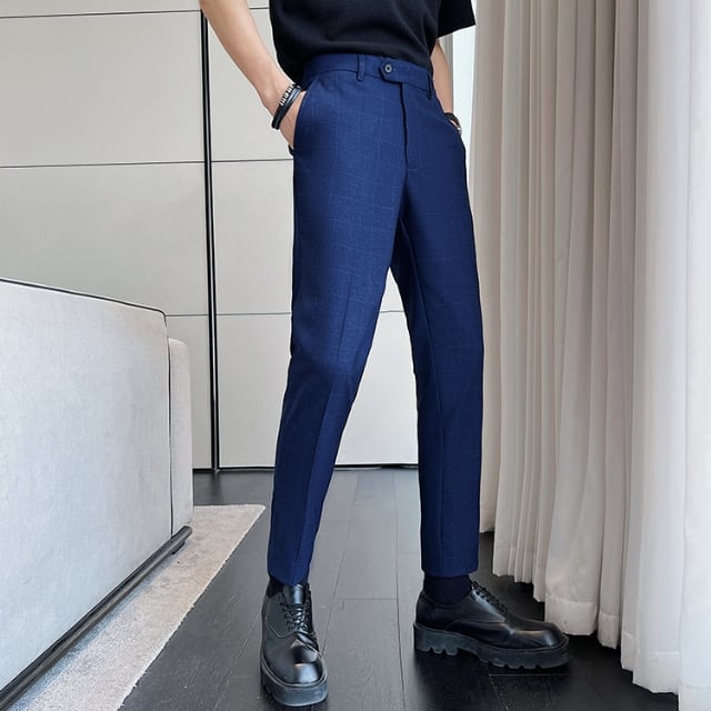 予約販売】メンズ セットアップ スーツ チェック柄 シック 男前 スリム