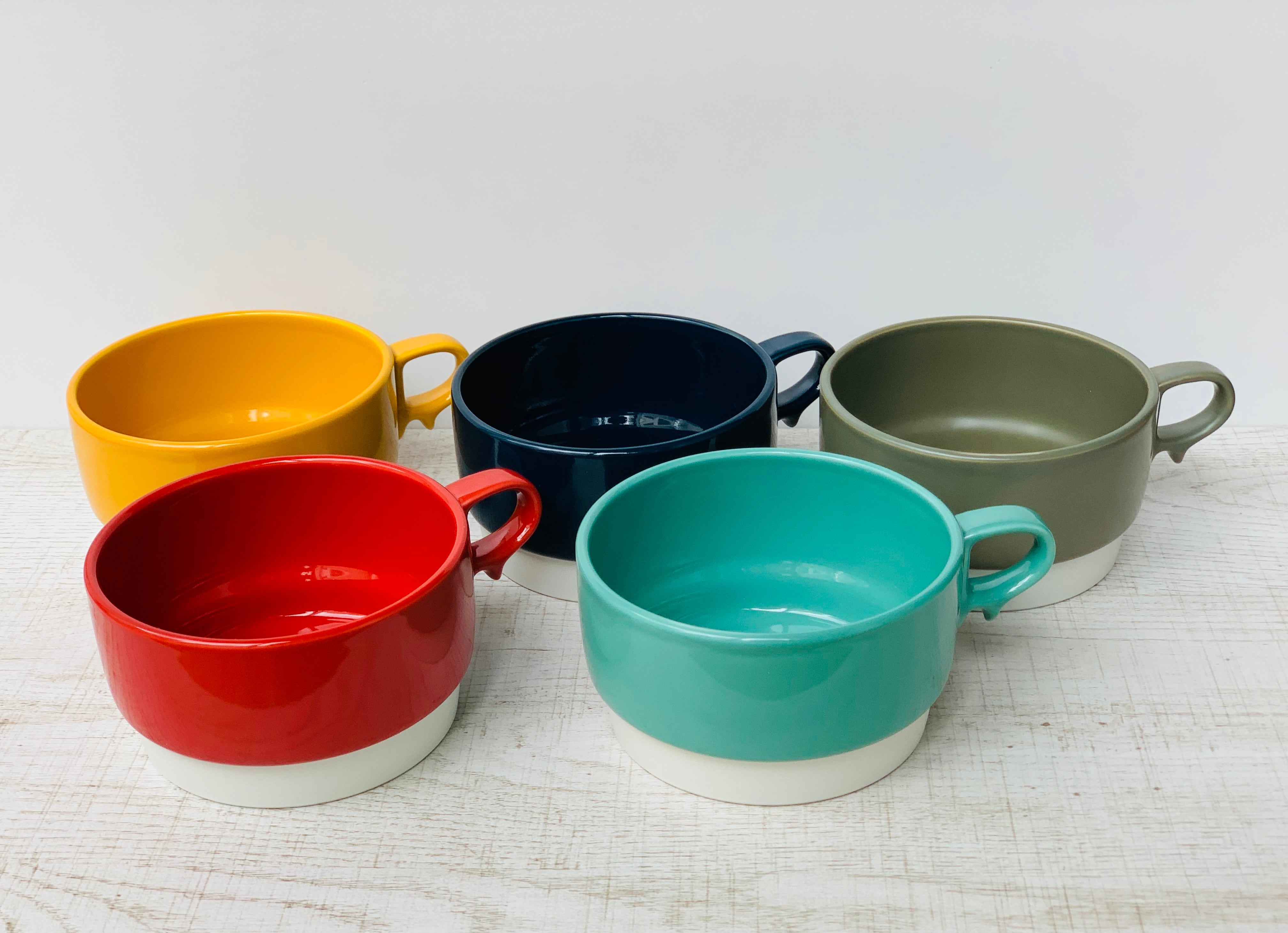 【波佐見焼】【藍染窯】【スタックス】【スープカップ】 波佐見焼  スタッキング おしゃれ 大人　カラフル　かわいい aizen