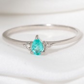 パライバトルマリン ブラジル産 リング 0.119ct D0.02ct pt900 CGL産地鑑別書付き