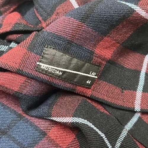 LAD MUSICIAN ラッドミュージシャン 20SS BACK -FRONT CHECKED SHIRT