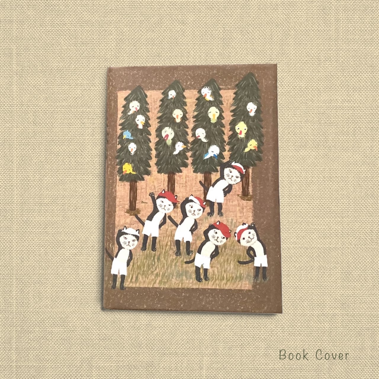 猫たちの運動会|猫イラスト ブックカバー ダウンロード販売