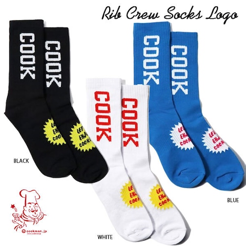 Rib Crew Socks Logo リブクローソックス ロゴ 全3色 靴下 フリーサイズ COOKMAN クックマン アメリカ 西海岸