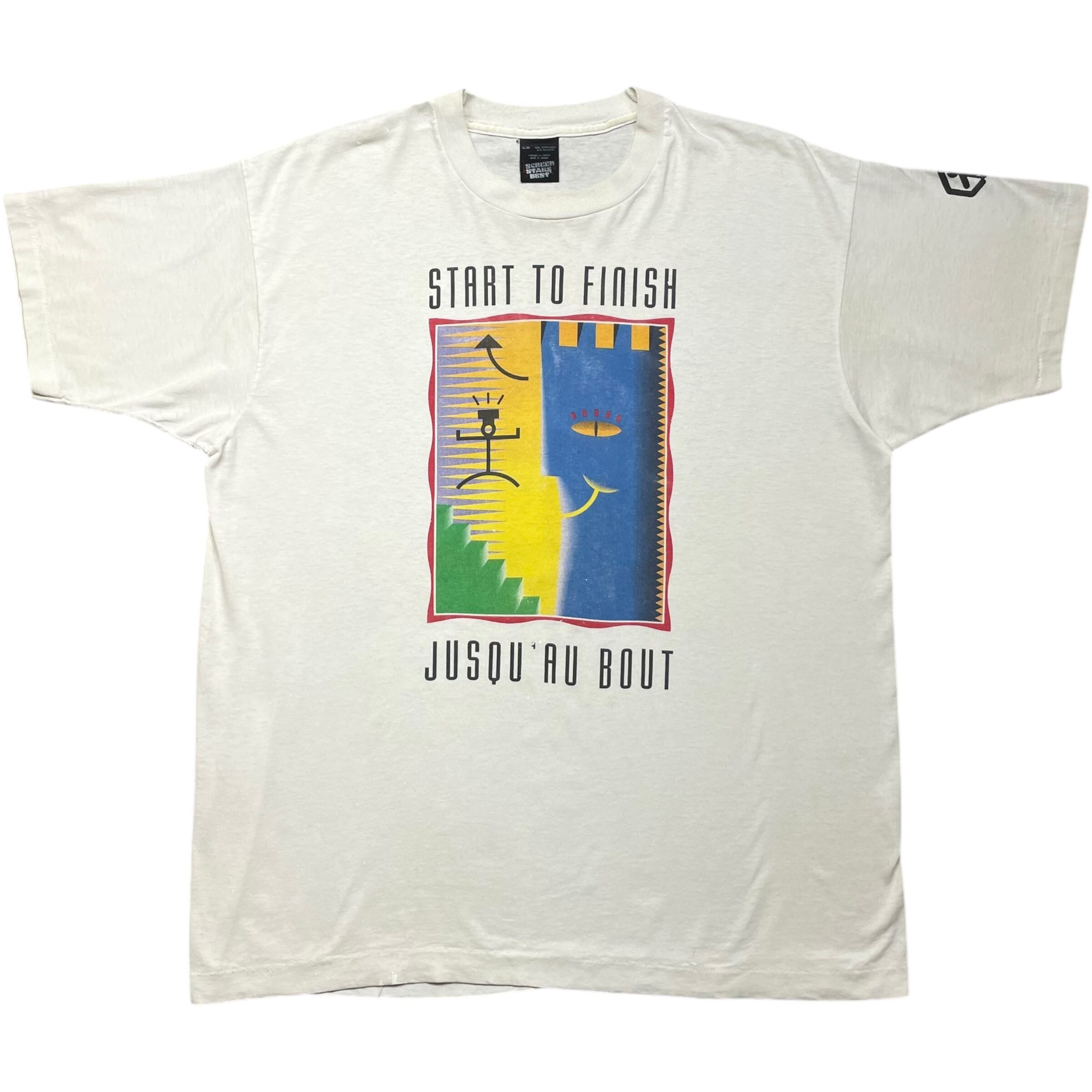 《XL》 SCREEN STARS Tシャツ フロントプリント 袖プリント ホワイト 90年代 vintage no.7284