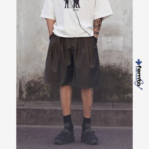 Pleated wide leg shorts 1012