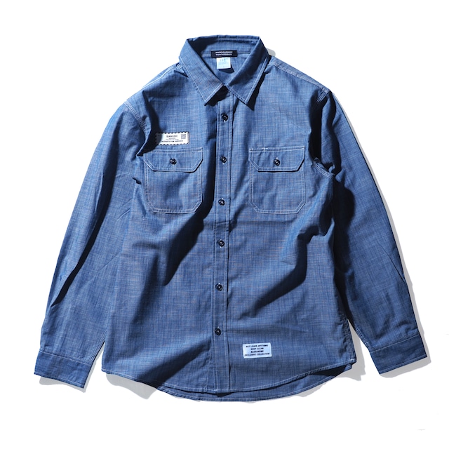 bassandme Chambray Work Shirts "HOLLYWOOD" TYPE-LABEL-CHAMBRAY-L/S