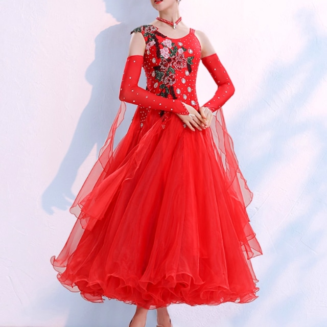 エレガント フローラル エンブロイダリー モダンドレス 4col D00241