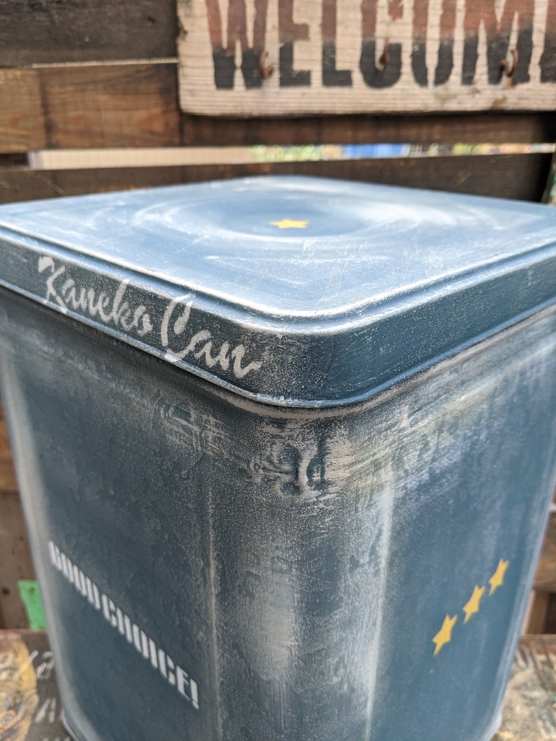 デニム風一斗缶(ダークブルー) | Kaneko Can Shop