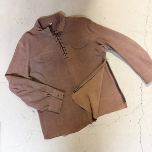 ⊕1960'S LACE UP SHIRT ”SUEDE" ”SIZE 42"