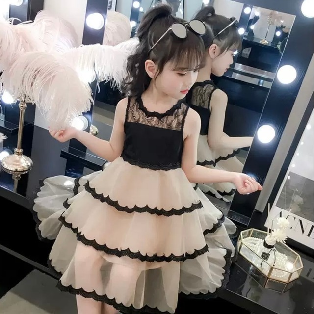 子供服 110〜160 ティアードドレス シースルー ノースリーブ フレアワンピース レース 送料無料 子供 キッズコーデ キッズファッション キッズドレス キッズ 可愛い きれいめ エレガント クルーネック 春 夏 ガーリー お出かけ 外出 きれいめカジュアル 着回し ファッション デート コーディネート 重ね着 休日 特別な日 お祝い 記念日 カジュアル 普段着 春コーデ 夏コーデ 韓国 おしゃれ シンプル ゆったり 韓国ファッション ワンポイント コーデ 演奏会 発表会 パーティー パーティドレス