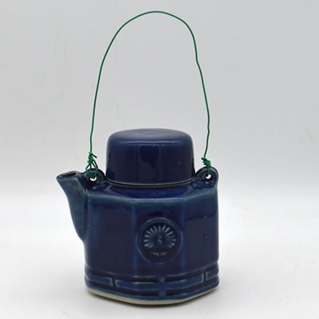 汽車土瓶(青色)(針金つる)