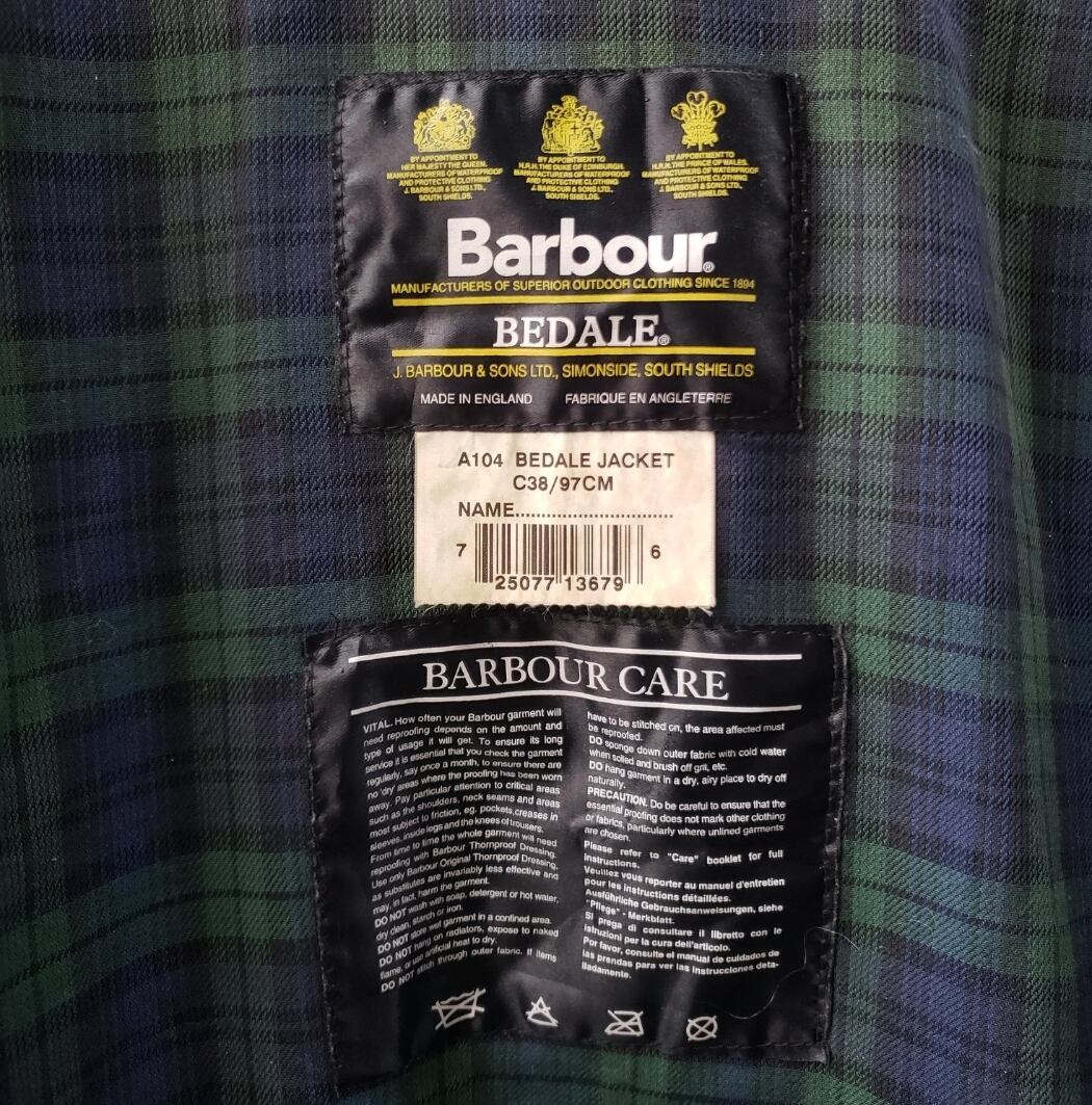 希少！ 黒！ 旧3ワラント Barbour 