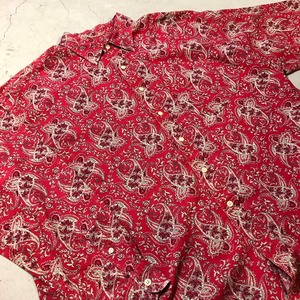 1980'S J.CREW RED PAISLEY SHIRT