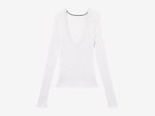 UMILE Yarn RIB PULLOVER / WHITE