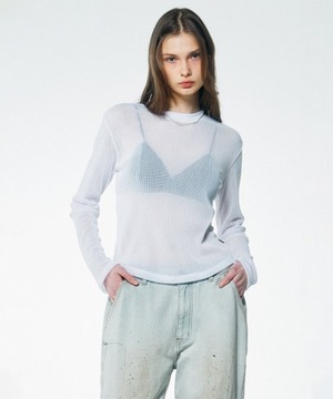 [SCULPTOR] Basic Mesh L/S Tee White