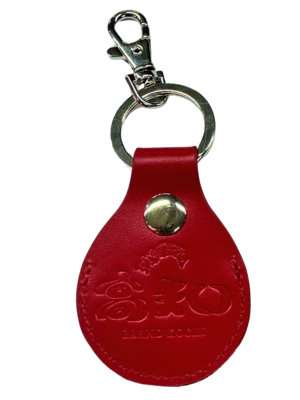 高知のキーチャーム　キーホルダー　牛本革　グリーン　レッド　イエロー