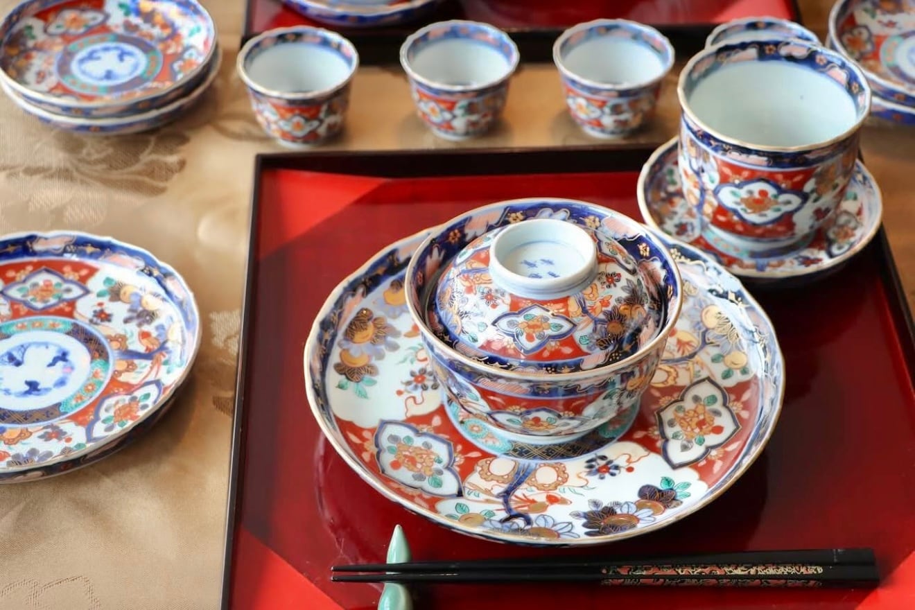 伊万里焼 色絵 柘榴鳥文 猪口 通りもの/Imari small cup | (有)新原美術